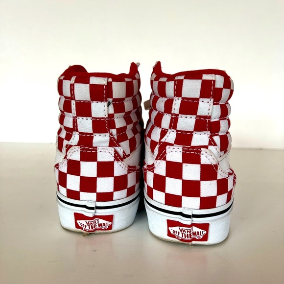Vans Sk8-Hi 38 Decon VR3 SF Red and White Shoes, Size 7 - Picture 9 of 12